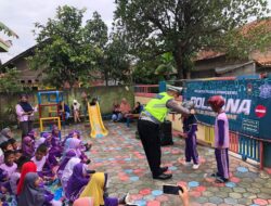 Lewat Polsana, Satlantas Polres Pringsewu Tanamkan Wawasan Tertib Lalulintas Anak Usia Dini