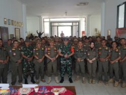 Dandim 0426 Tulang Bawang Berikan Pembekalan Bela Negara dan Wasbang kepada Anggota Sat Pol PP