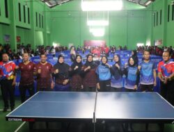 Tim Tenis Meja Lampung Taklukan Tim Kemendagri Pada Ajang PORNAS KORPRI XVII
