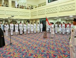 Wakil Gubernur Lampung Mengukuhkan Pasukan Pengibar Bendera Pusaka Tingkat Provinsi Lampung Tahun 2023