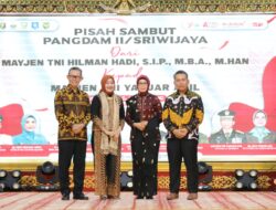 Sekdaprov Fahrizal Hadiri Serah Terima Jabatan Pangdam II Sriwijaya dari Mayjend TNI Hilman Hadi kepada Mayjend TNI Yanuar Adil