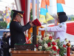 Upacara Penurunan Bendera Rangkaian HUT ke-78 RI Tingkat Provinsi Lampung Berlangsung Khidmat