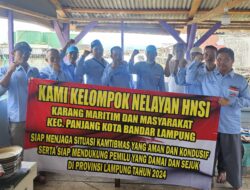 Kelompok Nelayan HNSI Karang Maritim Panjang Bandar Lampung, Siap Jaga Sitkamtibmas Aman dan Kondusif Jelang Pemilu 2024