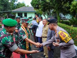 Kapolres Pringsewu Sambut Kunjungan Kerja Pangdam II Sriwijaya di Markas Kodim 0424 Tanggamus