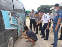 Polres Pringsewu, Dinas Perhubungan dan Jasa Raharja Inspeksi Keselamatan Angkutan Lebaran