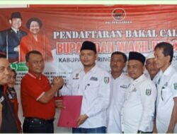 Puluhan Kakon Kawal Ketua APDESI Pringsewu Ambil Formulir Bacalon Wabup di PDI-P, PAN dan Demokrat