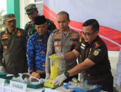 Kapolres Hadiri Pemusnahan Barang Bukti di Kejaksaan Negeri Pringsewu