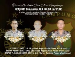 Tiga Anggota Polres Waykanan Yang Gugur Saat Bertugas Gerebek Judi Sabung Ayam