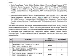 Machiavelli Raih Nilai Tertinggi Wawancara Seleksi Sekda Way Kanan