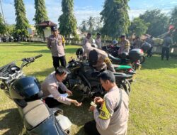 Pemutakhiran dan Wasdal BMN, Polres Way Kanan Cek Kendaraan Dinas di Polsek Blambangan Umpu