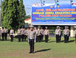 Polres Way Kanan Apel Gelar Pasukan Ops Zebra Krakatau 2025
