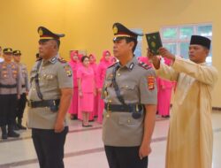 Rotasi Jabatan, Kapolres Lampung Tengah Pimpin Upacara Sertijab Kapolsek Selagai Lingga