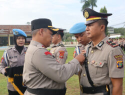Polres Way Kanan Gelar Upacara Sertijab Kapolsek Bumi Agung