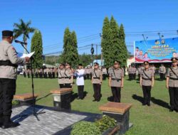 Polres Way Kanan Gelar Upacara Sertijab Kasat Samapta, Kasihumas dan Kapolsek Negeri Besar